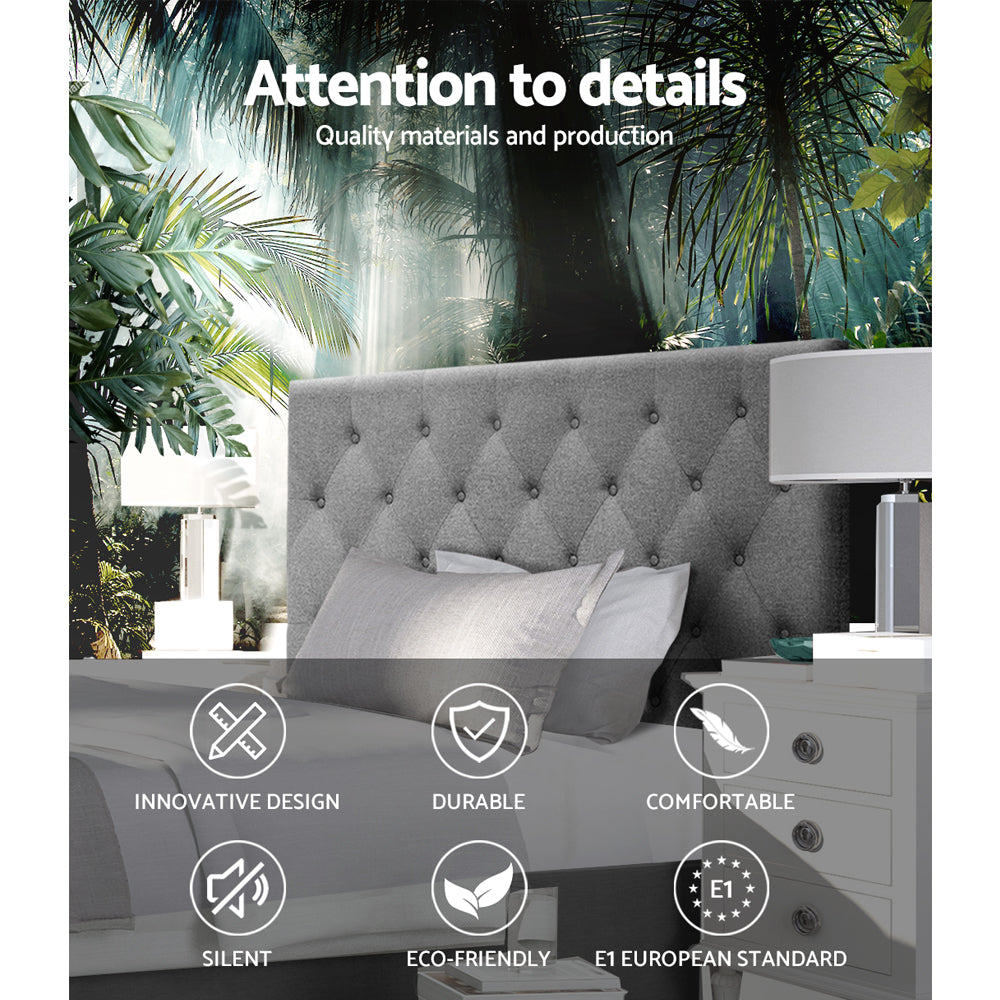 Headboards: Artiss Bed Head Headboard King Single Size Fabric - CAPPI Grey