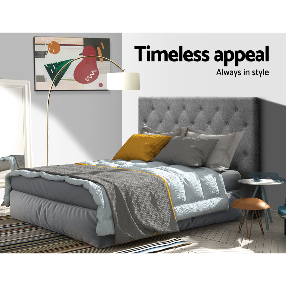 Headboards: Artiss Bed Head Headboard King Single Size Fabric - CAPPI Grey