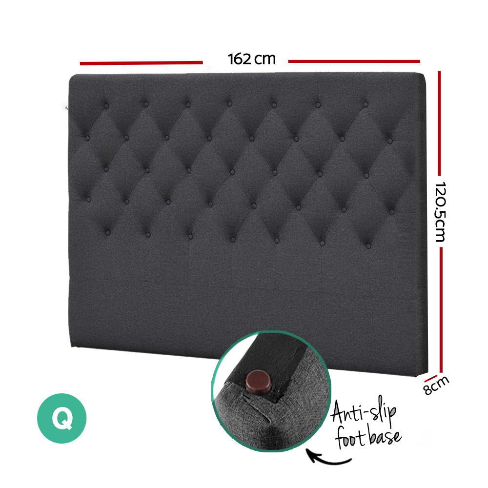 Headboards: Artiss Bed Head Headboard Queen Size Fabric - CAPPI Charcoal