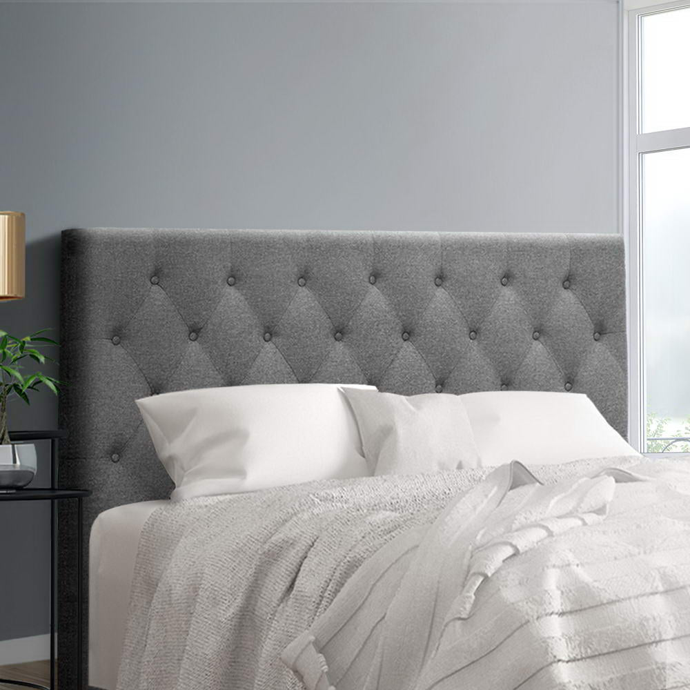 Headboards: Artiss Bed Head Headboard Queen Size Fabric - CAPPI Grey