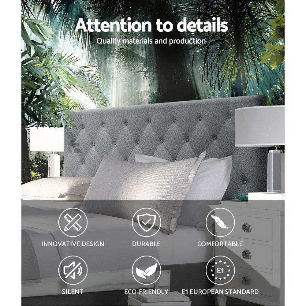 Headboards: Artiss Bed Head Headboard Queen Size Fabric - CAPPI Grey