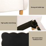 Artiss Double Bed Frame Cloud Headboard Boucle Fabric Mattress Platform Base White