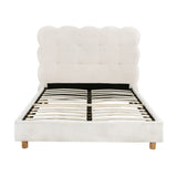Artiss King Single Bed Frame Cloud Headboard Boucle Fabric Mattress Platform Base White