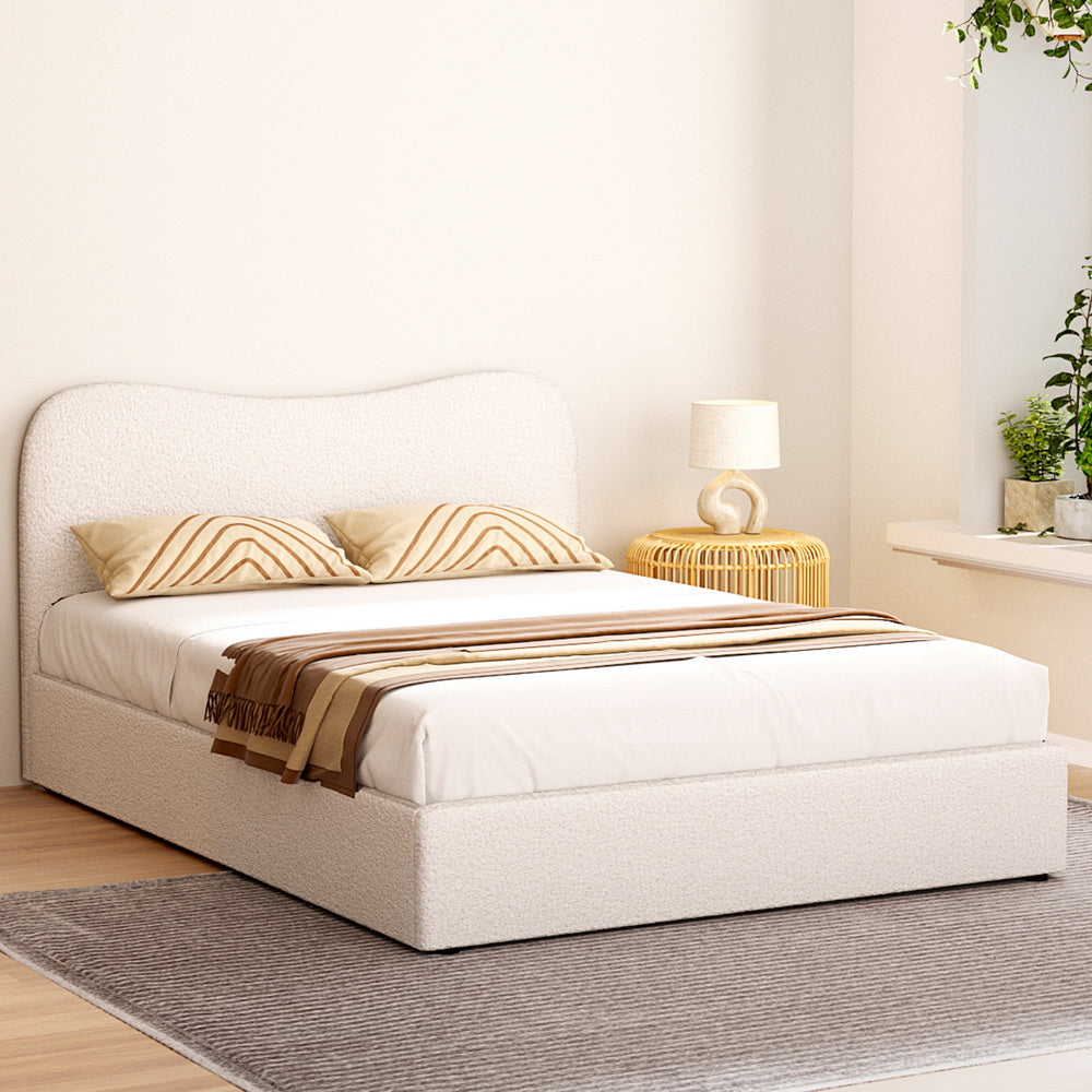 Beds & Bed Frames: Artiss Bed Frame Double Size Boucle DARA