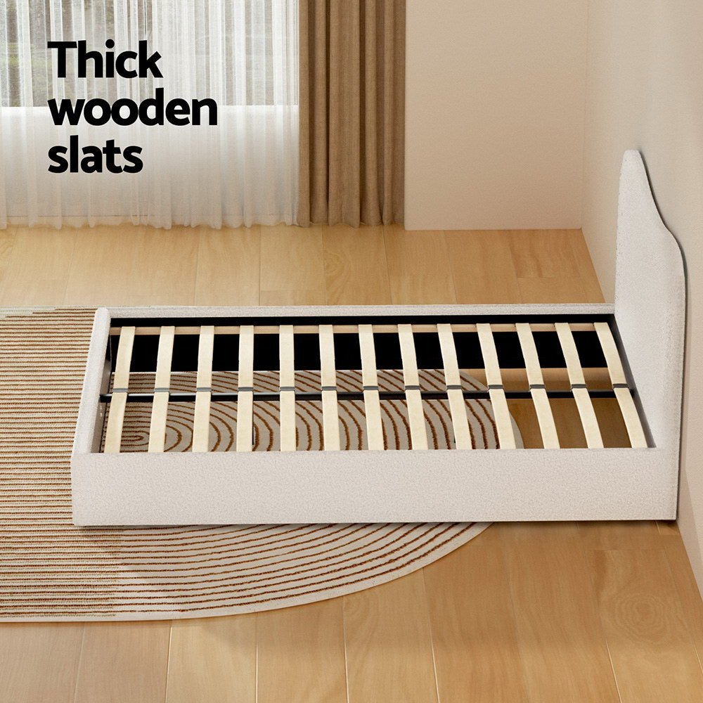 Beds & Bed Frames: Artiss Bed Frame Double Size Boucle DARA