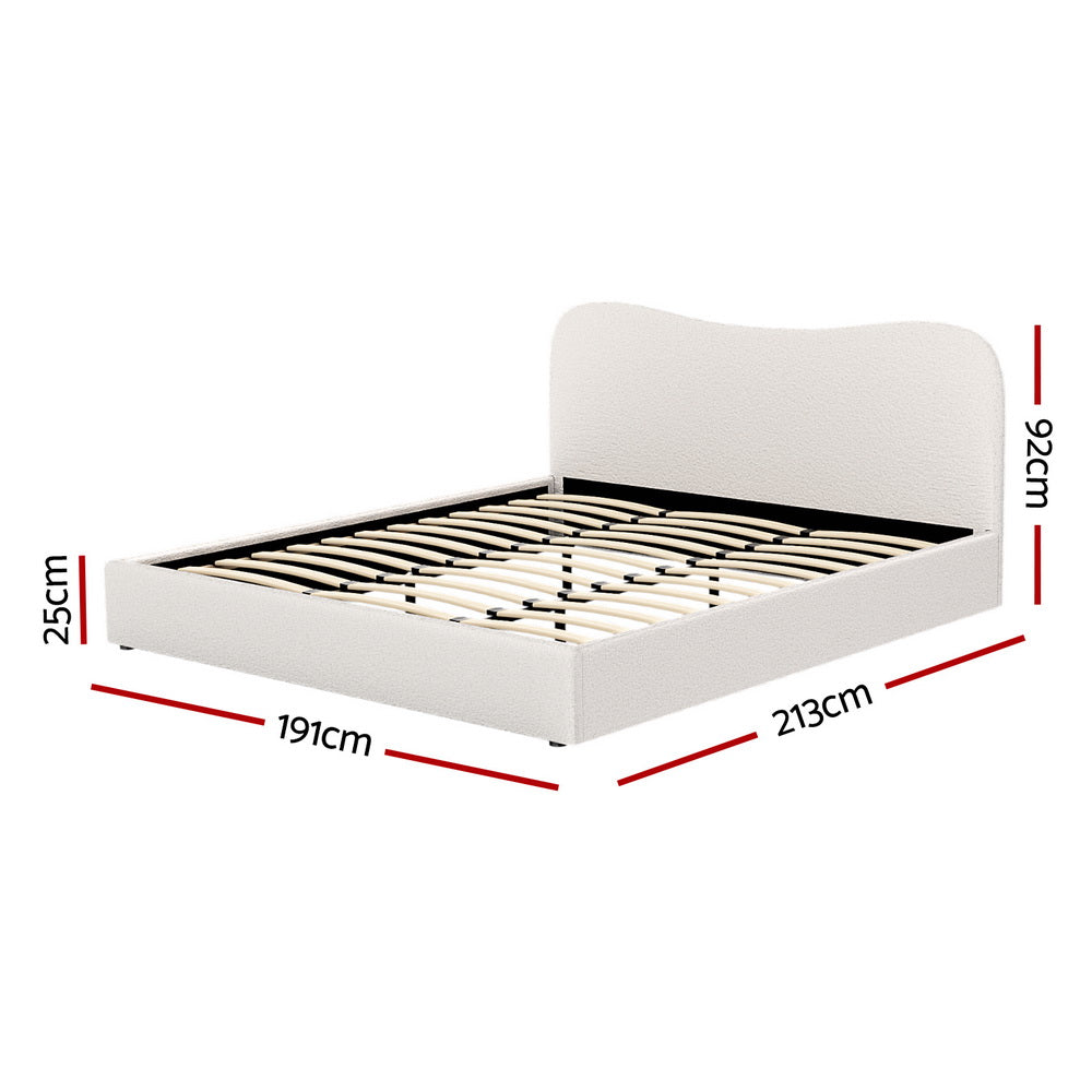 Beds & Bed Frames: Artiss Bed Frame King Size Boucle DARA