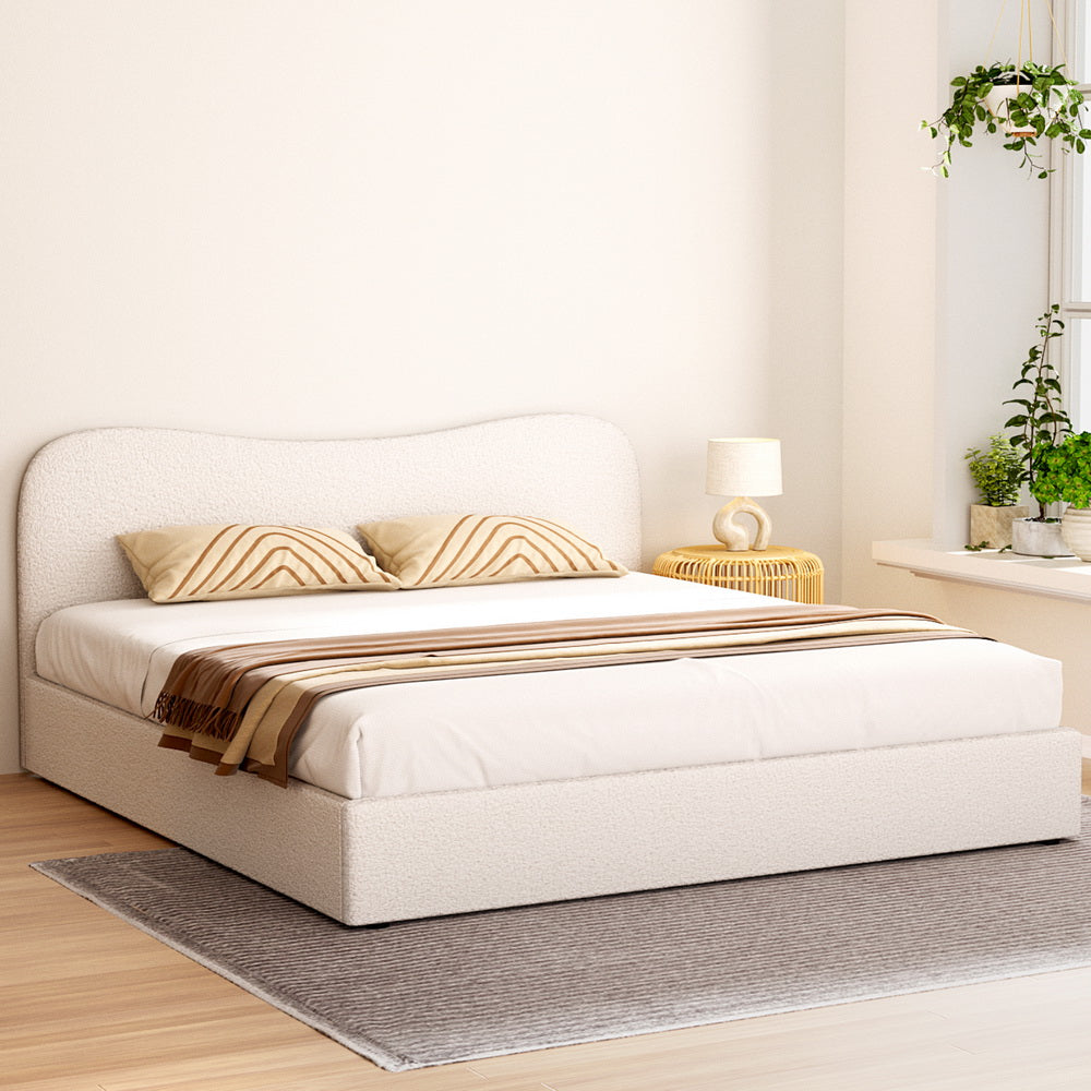 Beds & Bed Frames: Artiss Bed Frame King Size Boucle DARA
