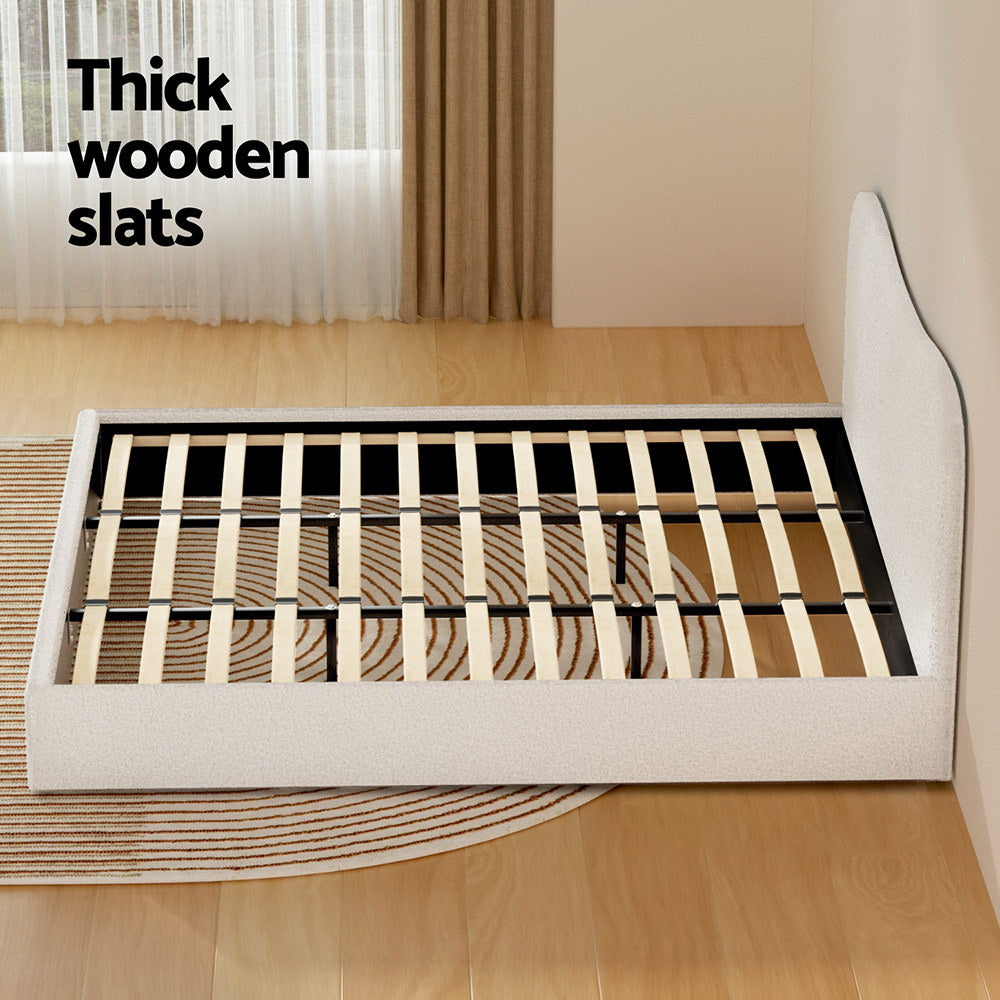 Beds & Bed Frames: Artiss Bed Frame King Size Boucle DARA