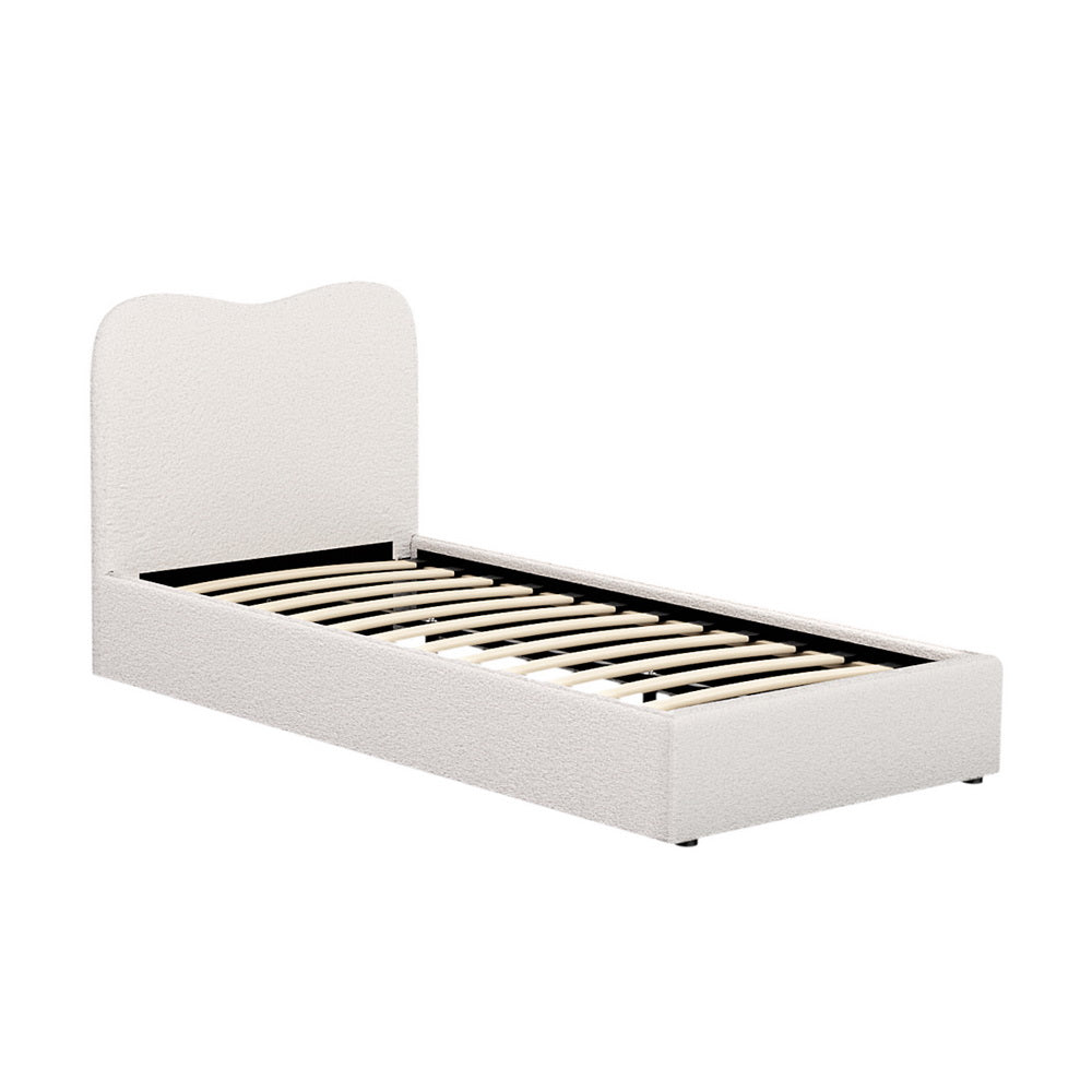 Kid's Beds & Bed Frames: Artiss Bed Frame Single Size Boucle DARA