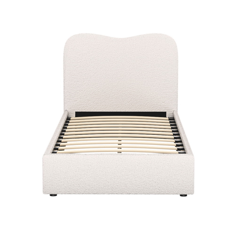 Kid's Beds & Bed Frames: Artiss Bed Frame Single Size Boucle DARA
