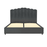 Beds & Bed Frames: Artiss Bed Frame Double Size Velvet Grey FION