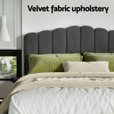 Beds & Bed Frames: Artiss Bed Frame Double Size Velvet Grey FION