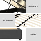 Beds & Bed Frames: Artiss Bed Frame Double Size Velvet Grey FION
