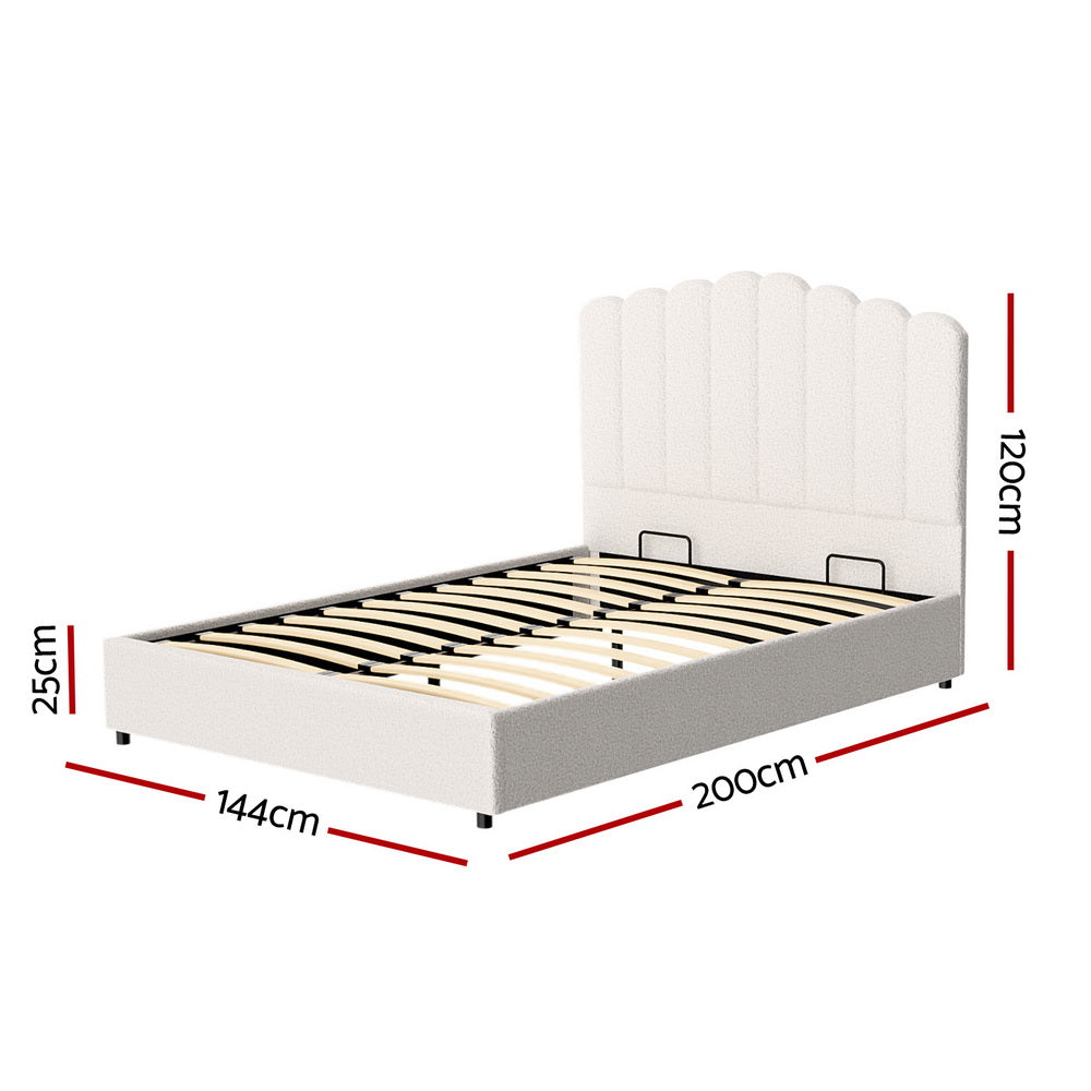 Beds & Bed Frames: Artiss Bed Frame Double Size Boucle FION