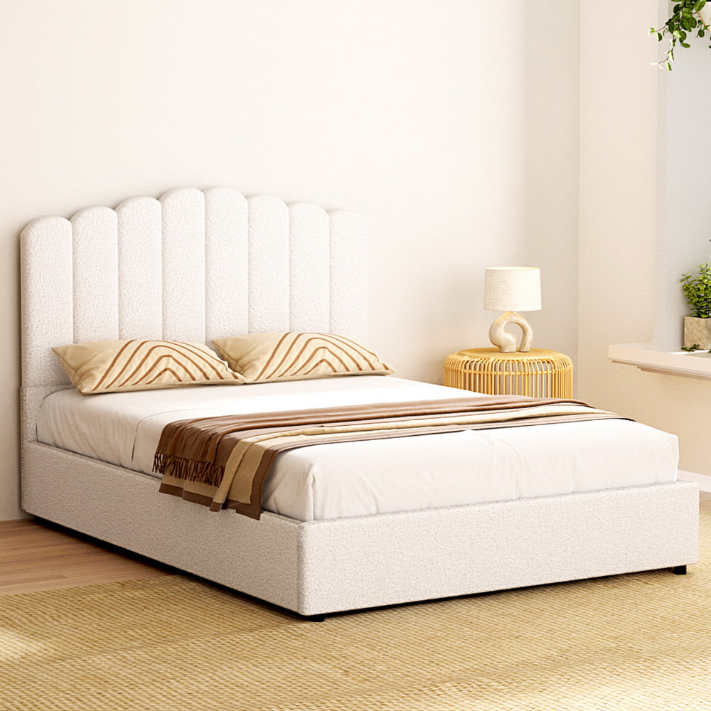 Beds & Bed Frames: Artiss Bed Frame Double Size Boucle FION