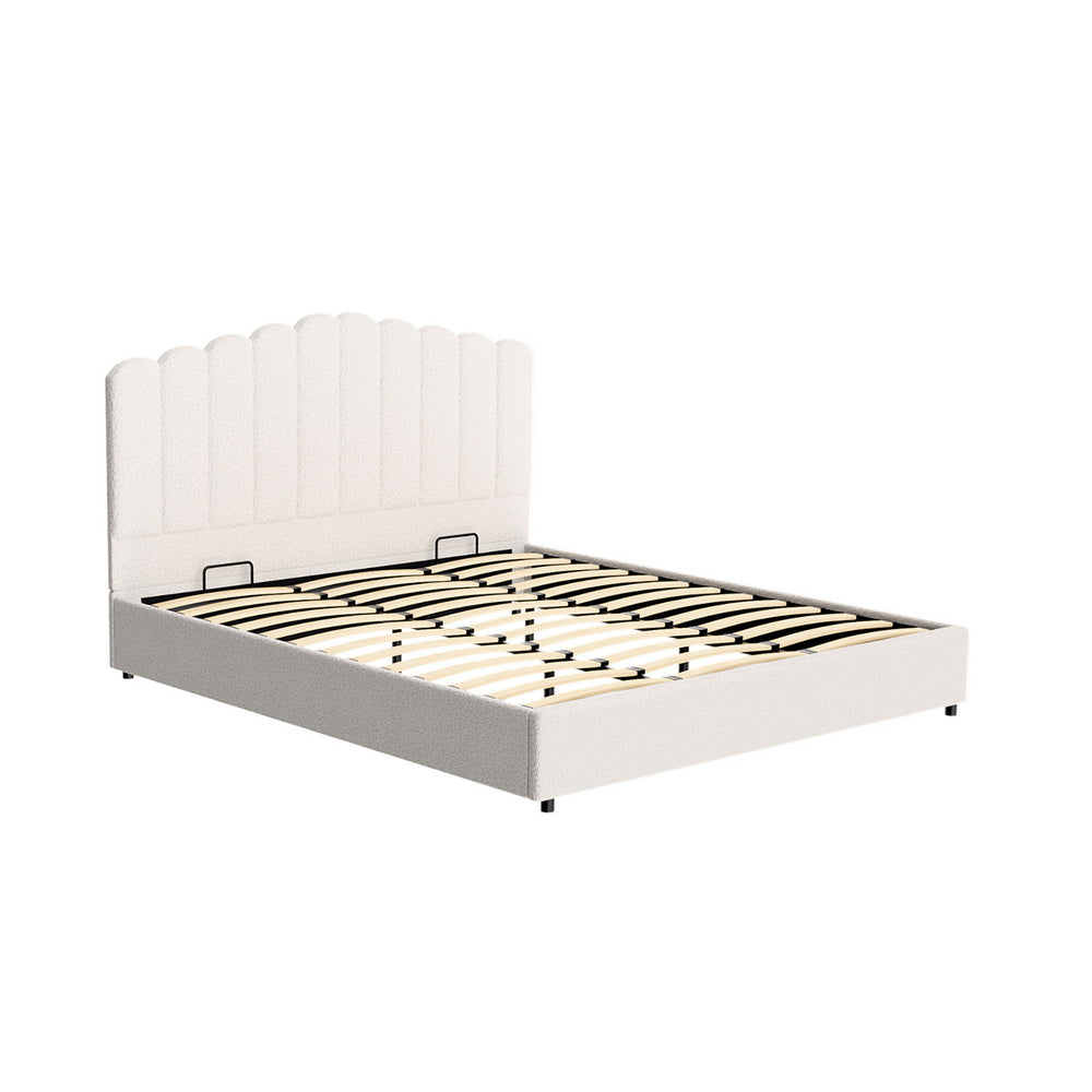 Kid's Beds & Bed Frames: Artiss Bed Frame King Size Boucle FION