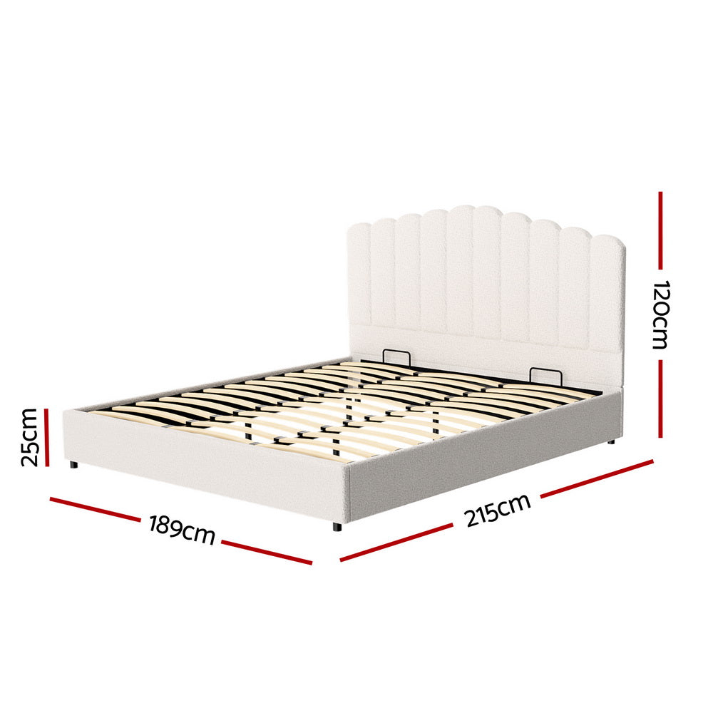Kid's Beds & Bed Frames: Artiss Bed Frame King Size Boucle FION