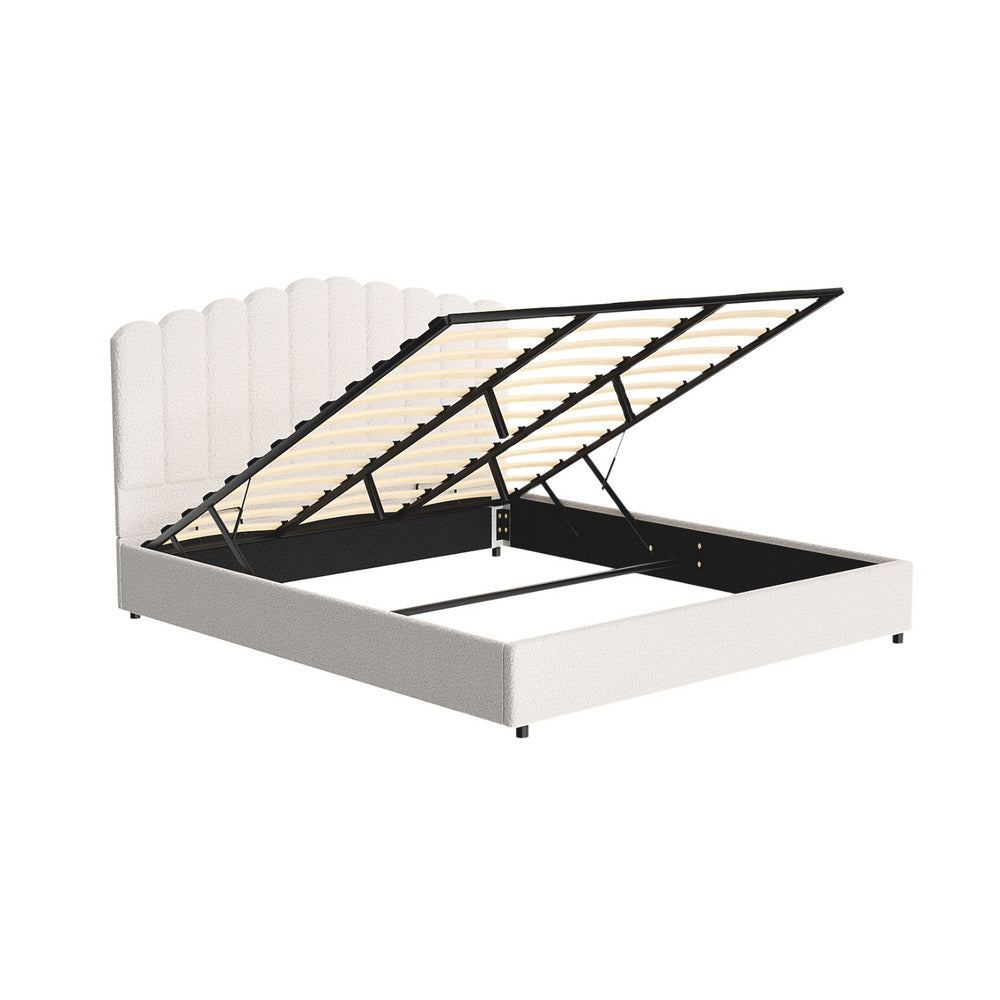 Kid's Beds & Bed Frames: Artiss Bed Frame King Size Boucle FION