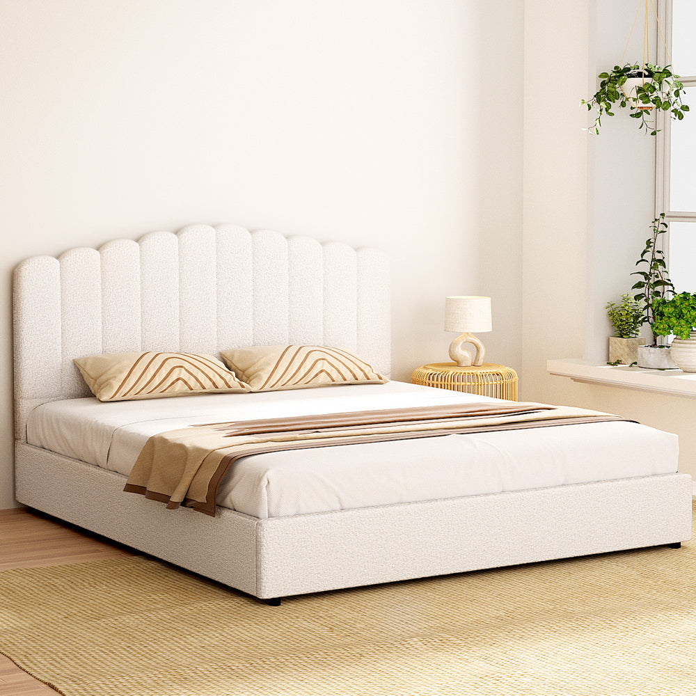 Kid's Beds & Bed Frames: Artiss Bed Frame King Size Boucle FION