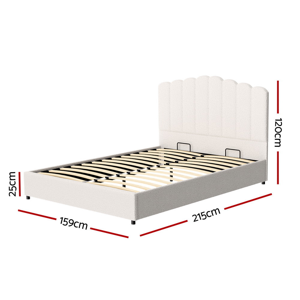 Beds & Bed Frames: Artiss Bed Frame Queen Size Boucle FION