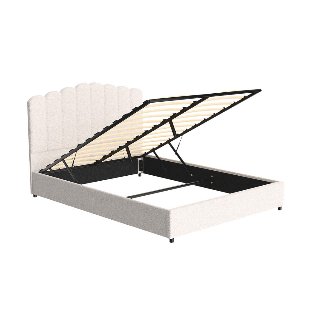 Beds & Bed Frames: Artiss Bed Frame Queen Size Boucle FION