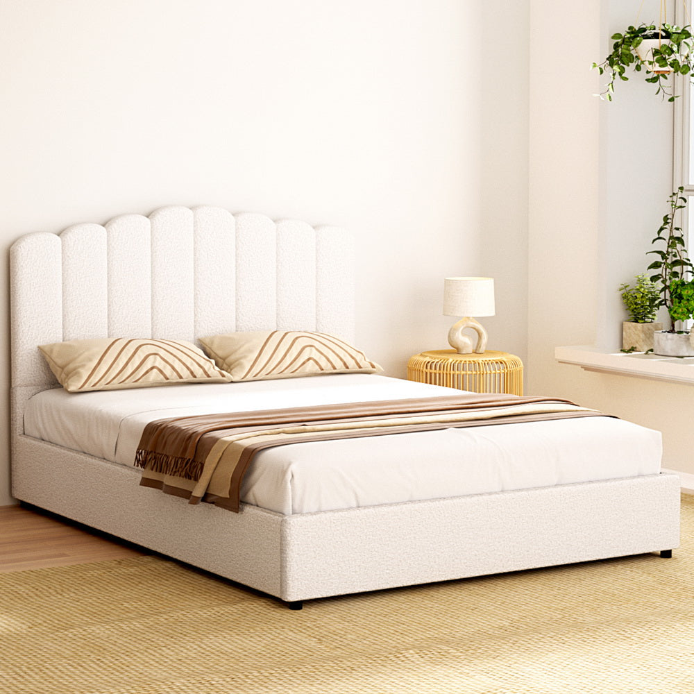 Beds & Bed Frames: Artiss Bed Frame Queen Size Boucle FION