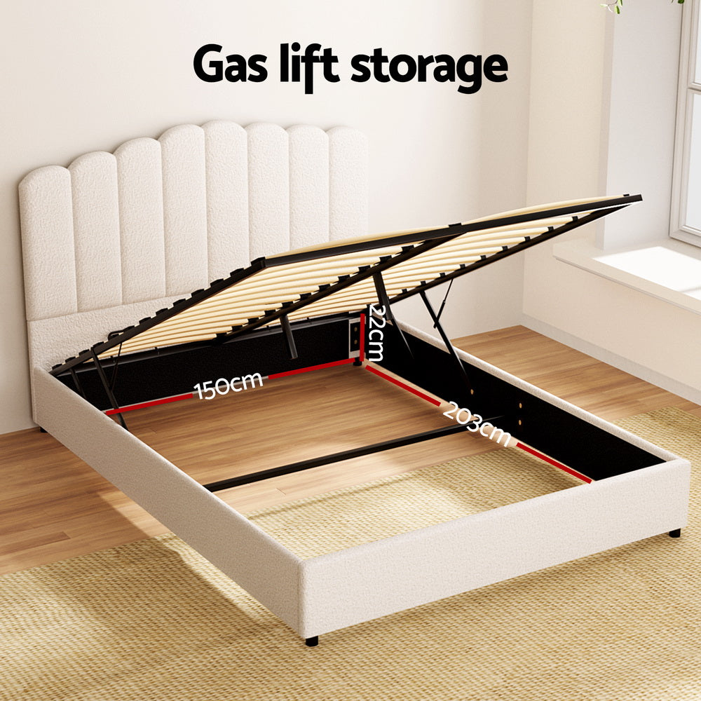 Beds & Bed Frames: Artiss Bed Frame Queen Size Boucle FION