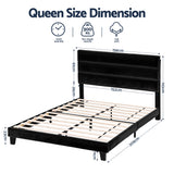 Beds & Bed Frames: Artiss Queen Bed Frame Upholstered Platform Base with Geometric Headboard Black Velvet