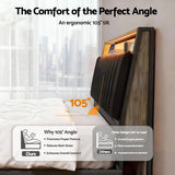 Artiss Double Bed Frame LED Storage Headboard with Charging Station Black