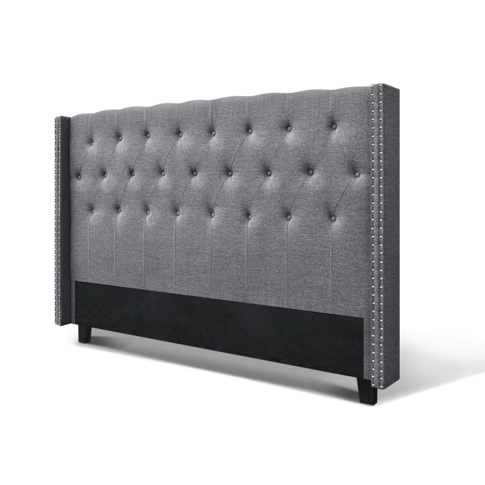 Headboards: Artiss Bed Head Headboard King Size Fabric - LUCA Grey