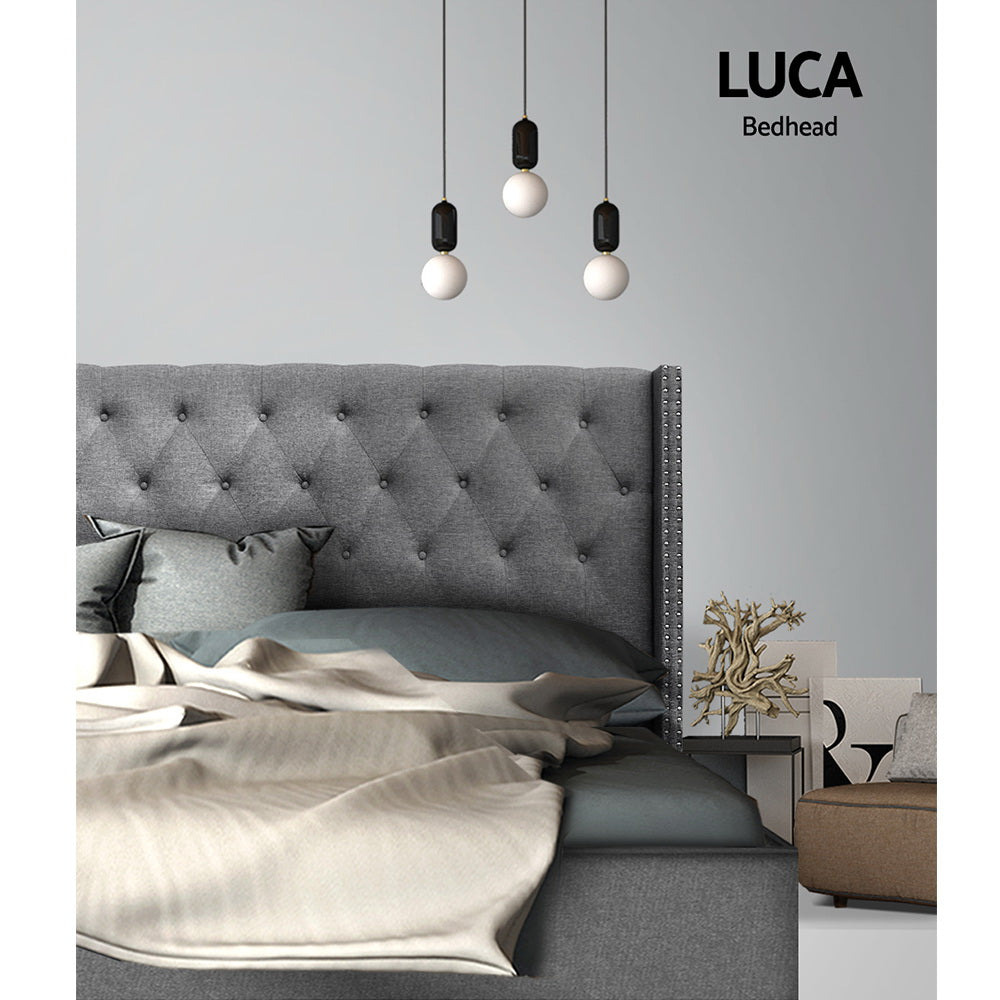 Headboards: Artiss Bed Head Headboard King Size Fabric - LUCA Grey