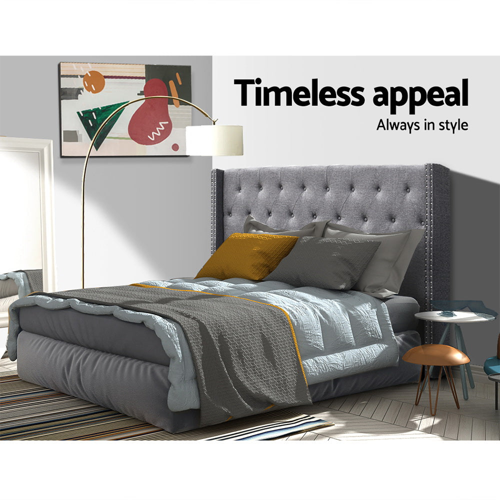 Headboards: Artiss Bed Head Headboard King Size Fabric - LUCA Grey