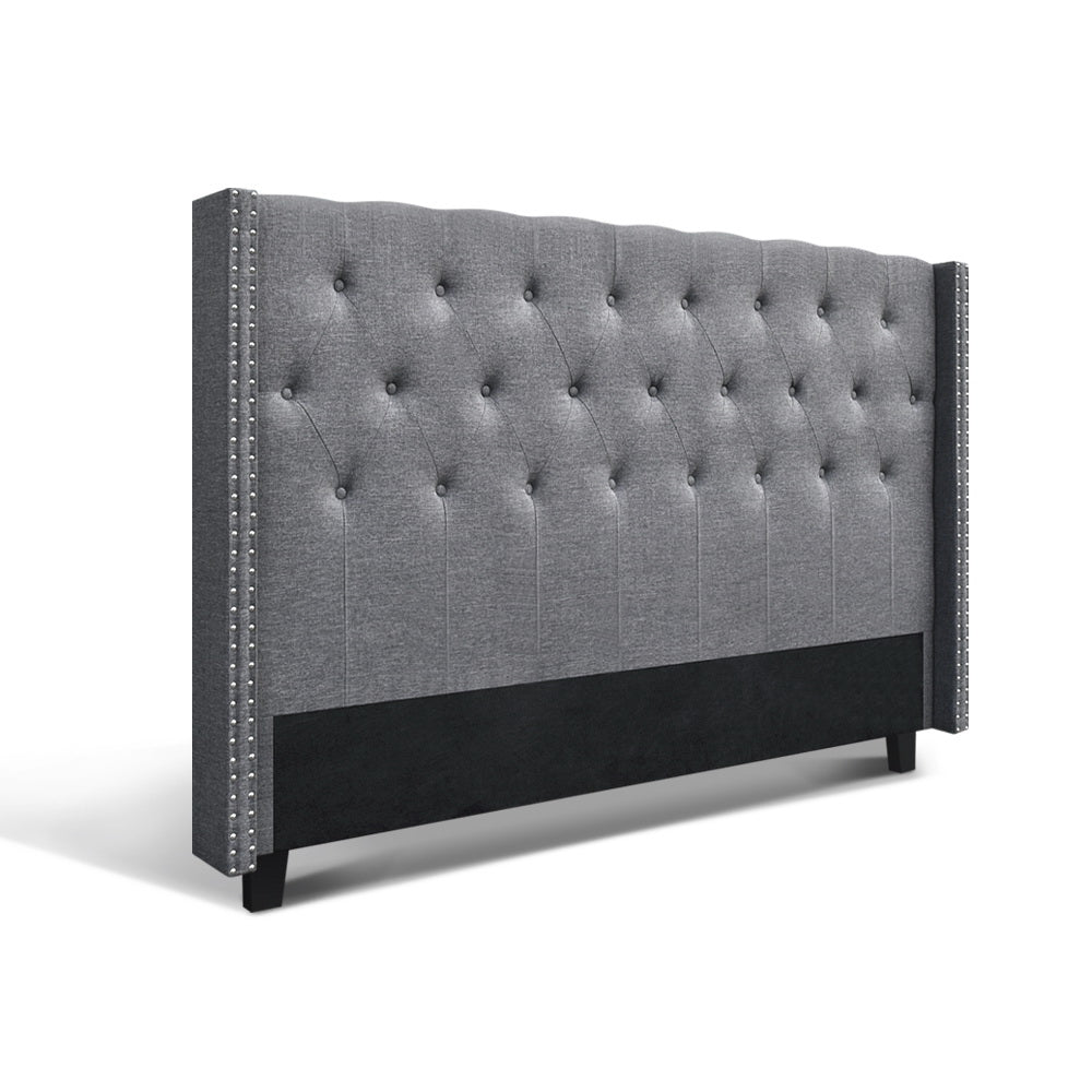 Headboards: Artiss Bed Head Headboard King Size Fabric - LUCA Grey