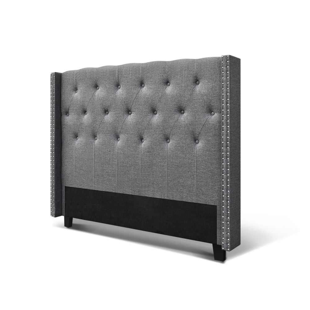 Headboards: Artiss Bed Head Headboard Queen Size Fabric - LUCA Grey