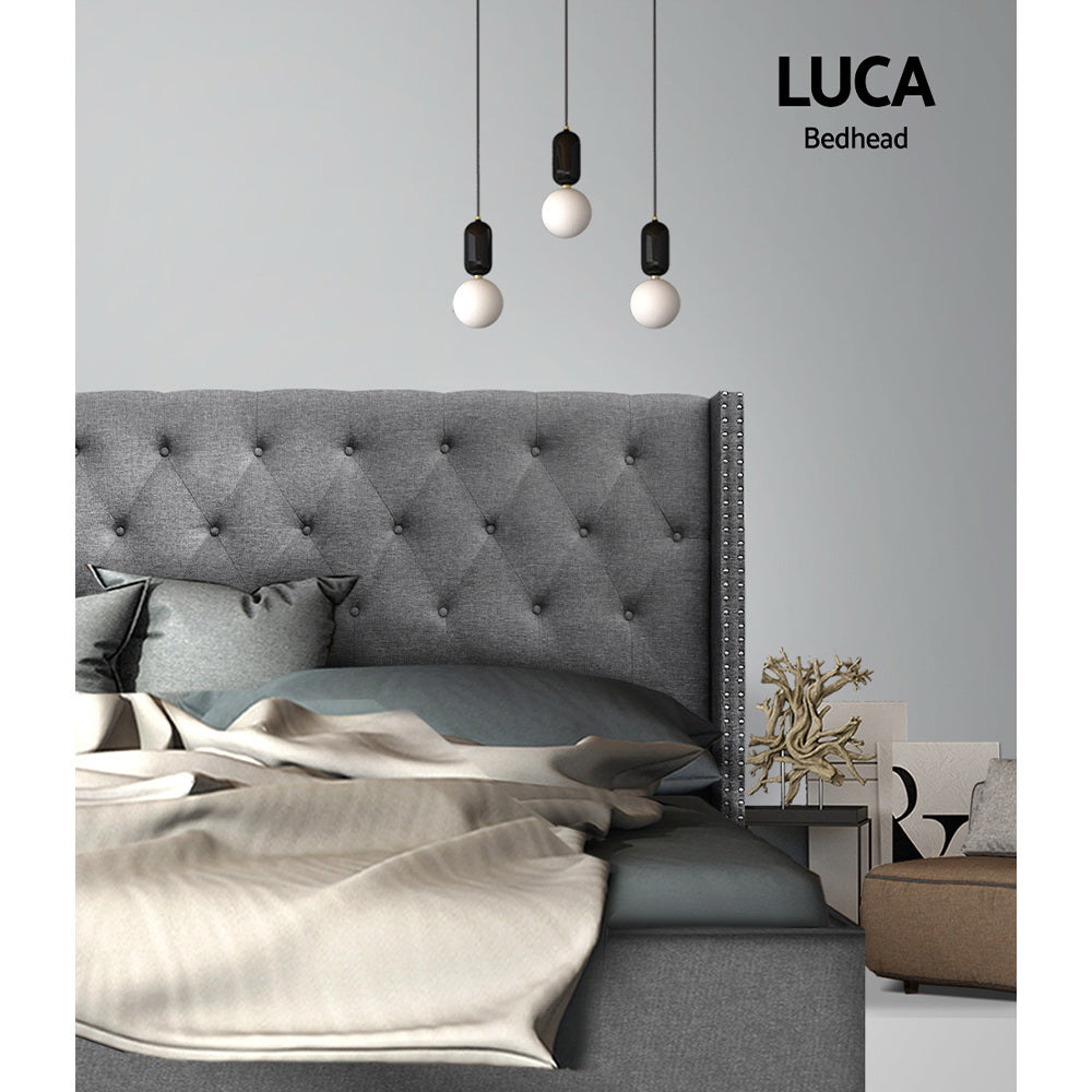 Headboards: Artiss Bed Head Headboard Queen Size Fabric - LUCA Grey