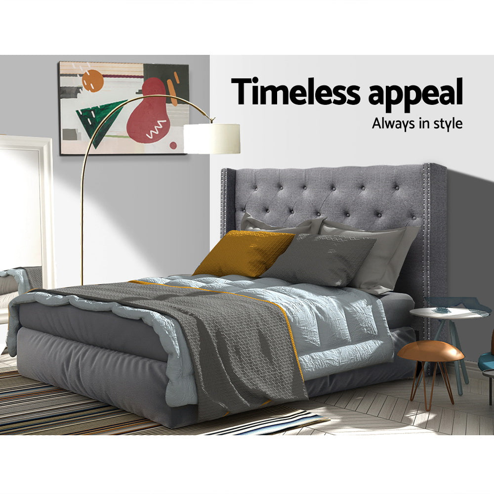 Headboards: Artiss Bed Head Headboard Queen Size Fabric - LUCA Grey