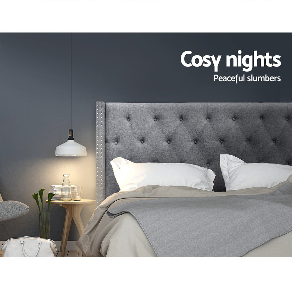 Headboards: Artiss Bed Head Headboard Queen Size Fabric - LUCA Grey