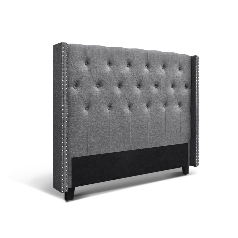 Headboards: Artiss Bed Head Headboard Queen Size Fabric - LUCA Grey