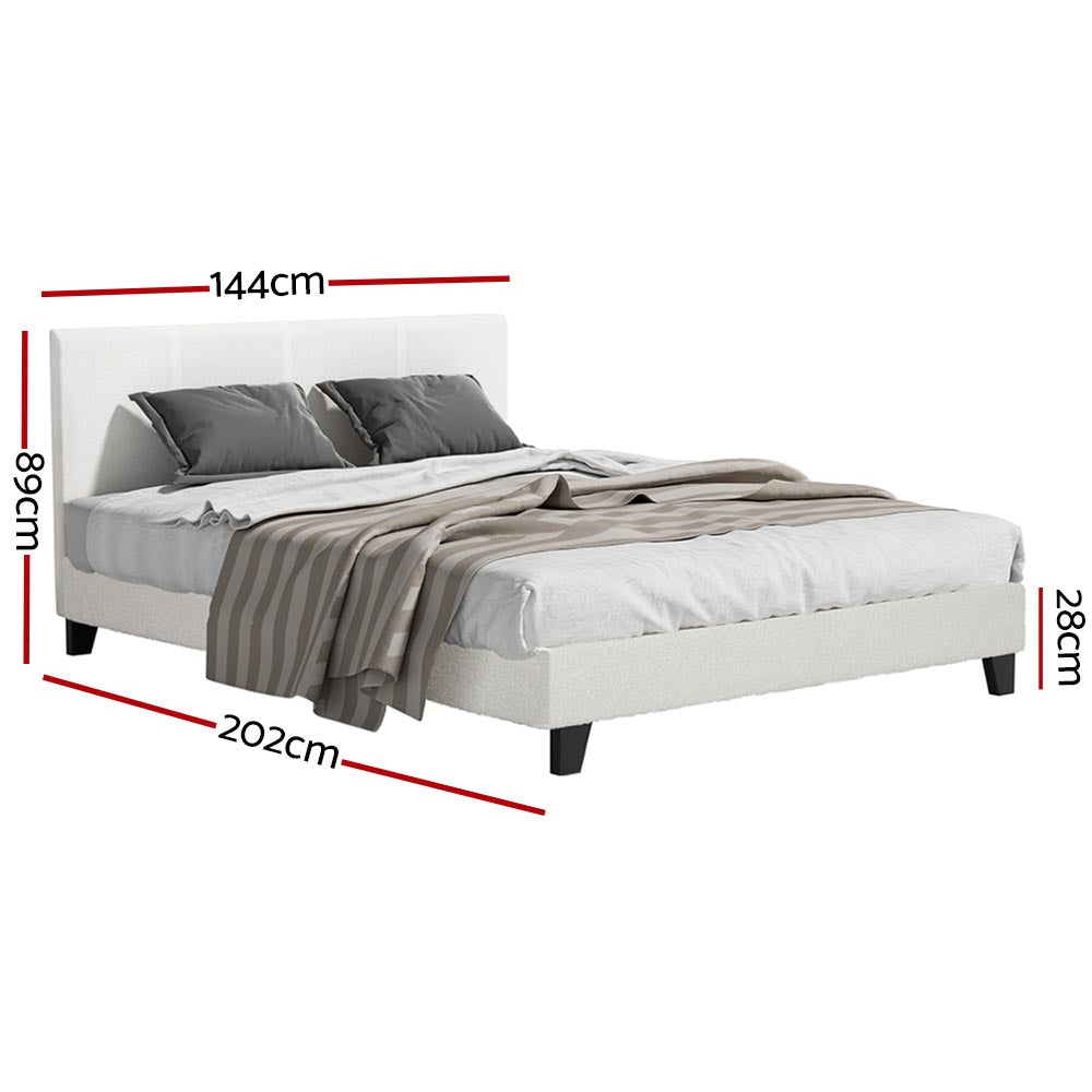 Beds & Bed Frames: Artiss Bed Frame Double Size Boucle NEO