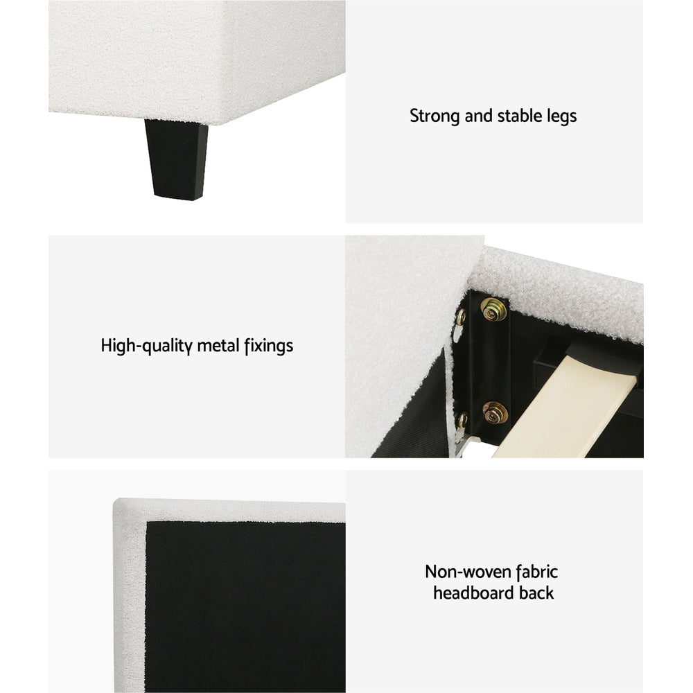Beds & Bed Frames: Artiss Bed Frame Double Size Boucle NEO