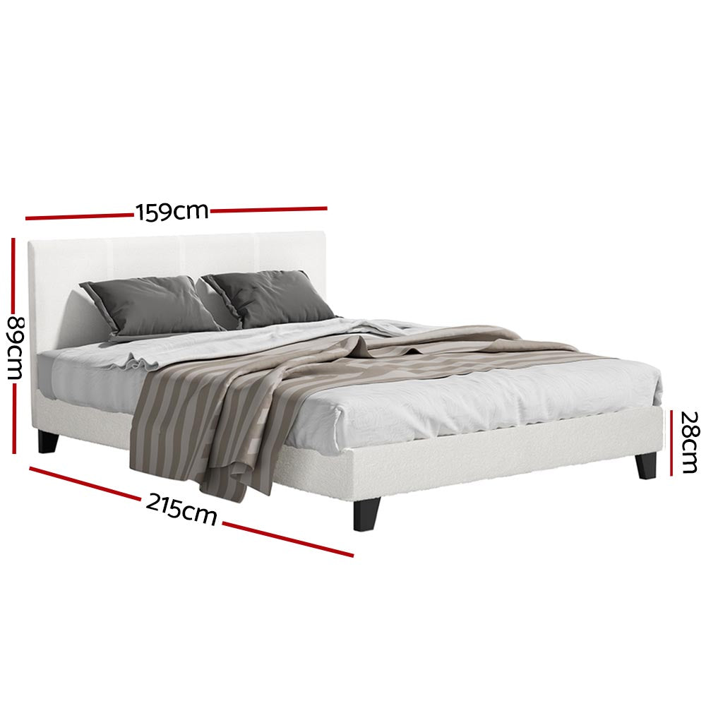 Beds & Bed Frames: Artiss Bed Frame Queen Size Boucle NEO