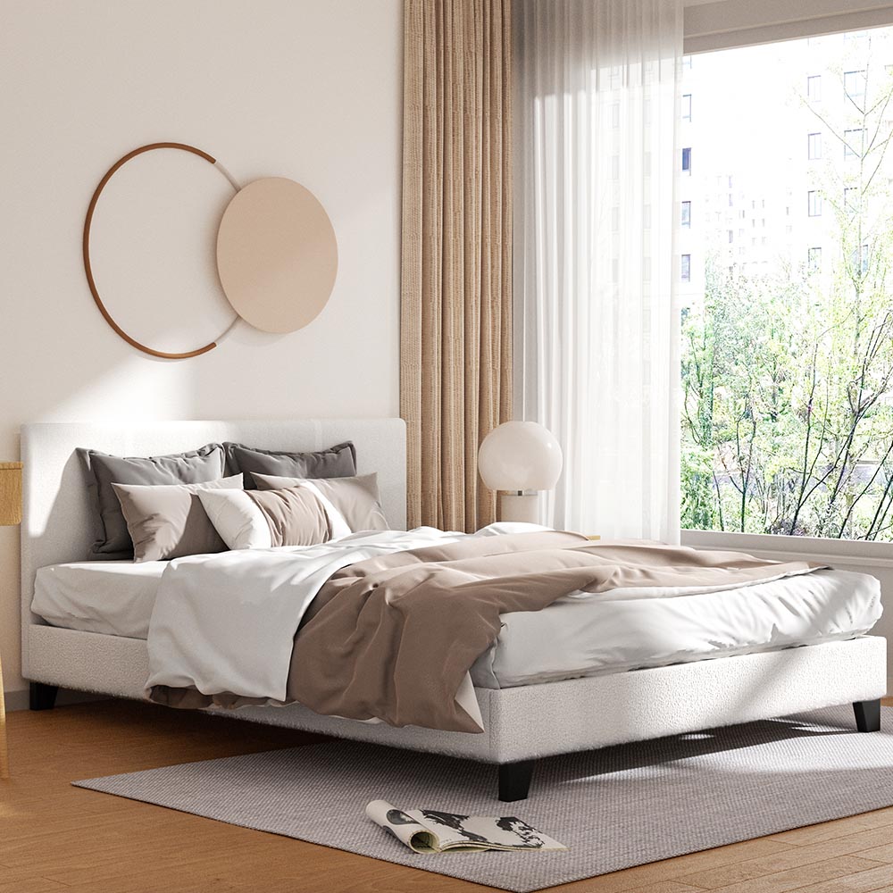 Beds & Bed Frames: Artiss Bed Frame Queen Size Boucle NEO