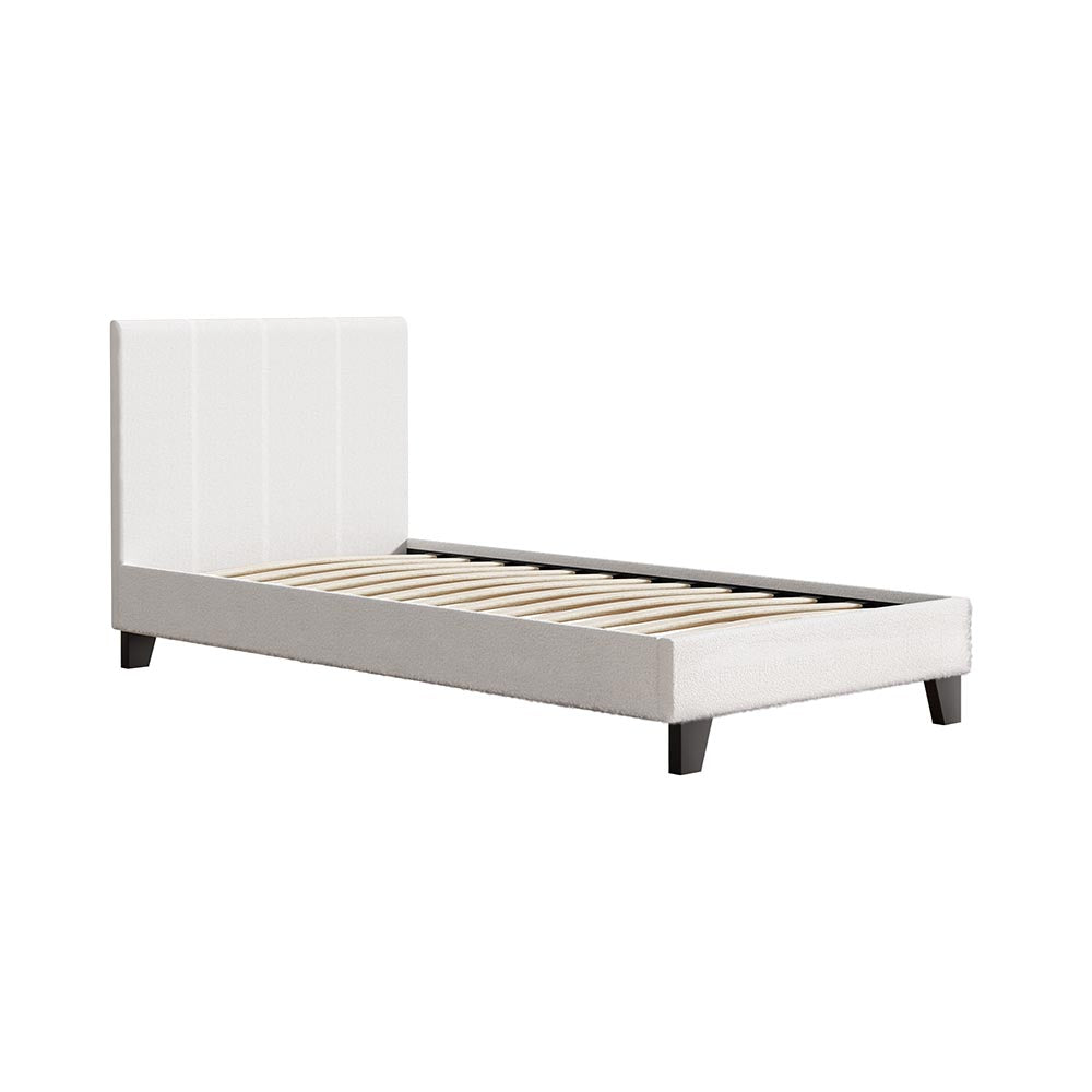 Beds & Bed Frames: Artiss Bed Frame Single Size Boucle NEO