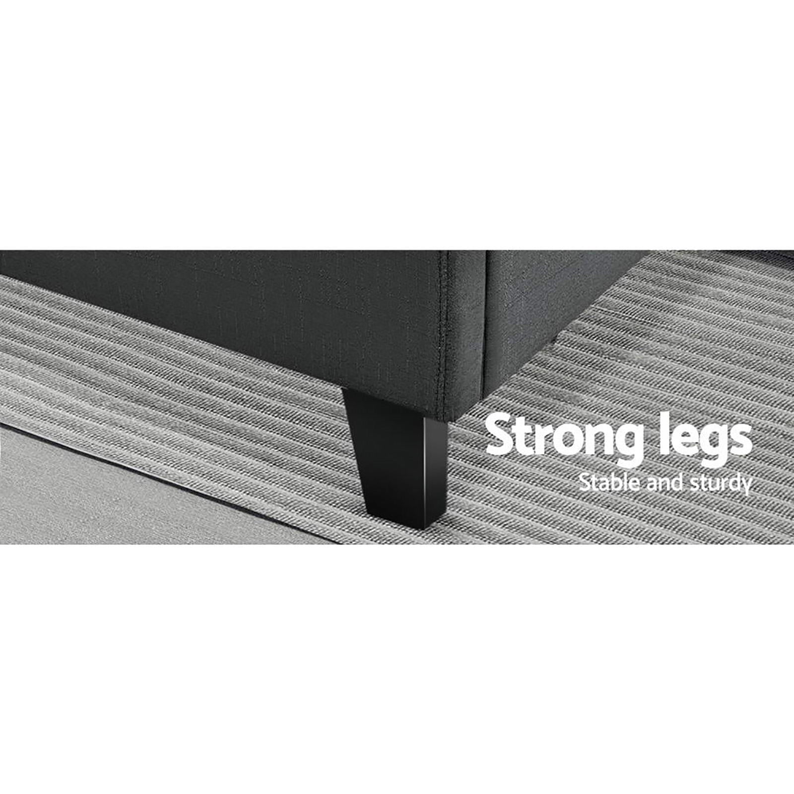 Beds & Bed Frames: Artiss Bed Frame Double Size Charcoal TINO
