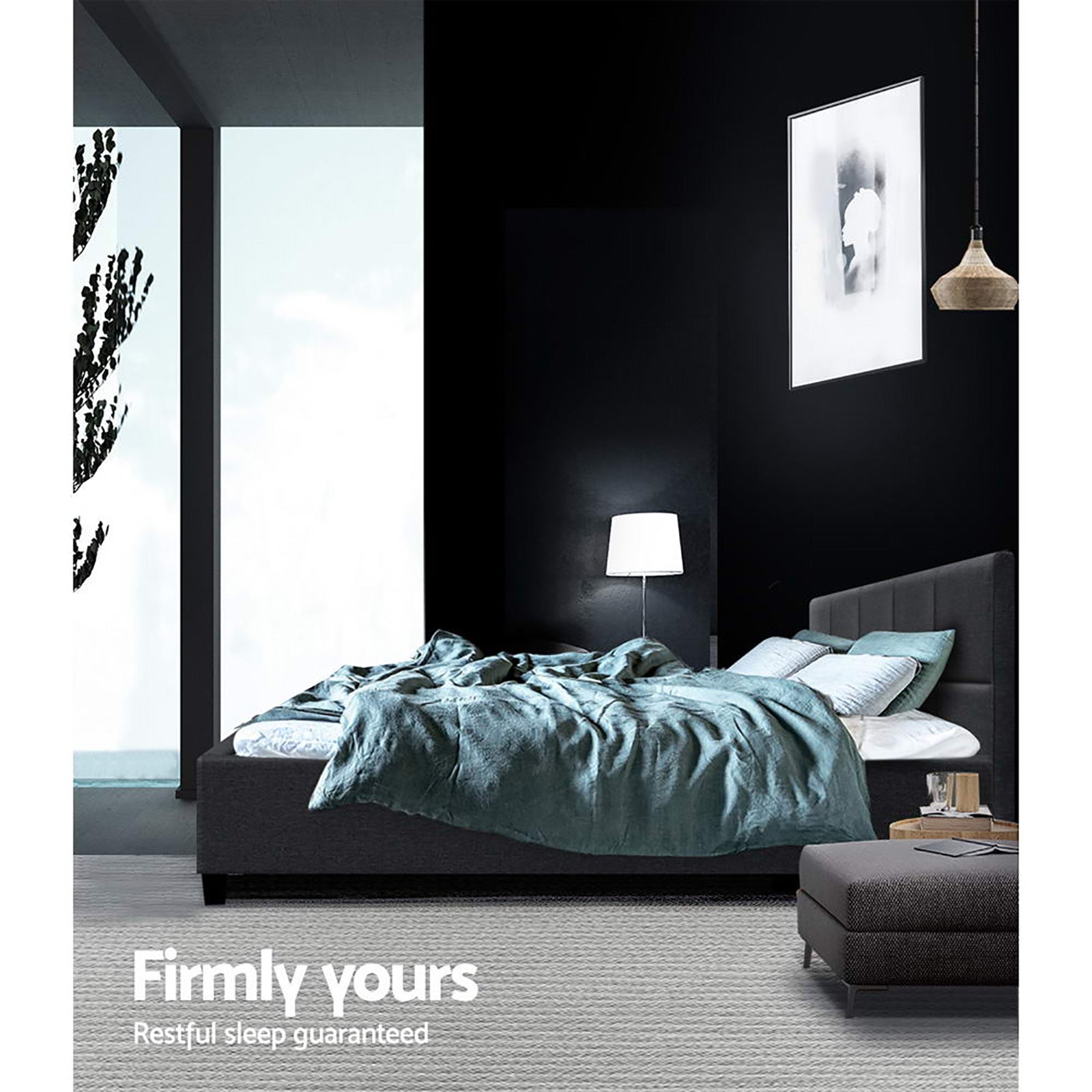 Beds & Bed Frames: Artiss Bed Frame Queen Size Charcoal TINO