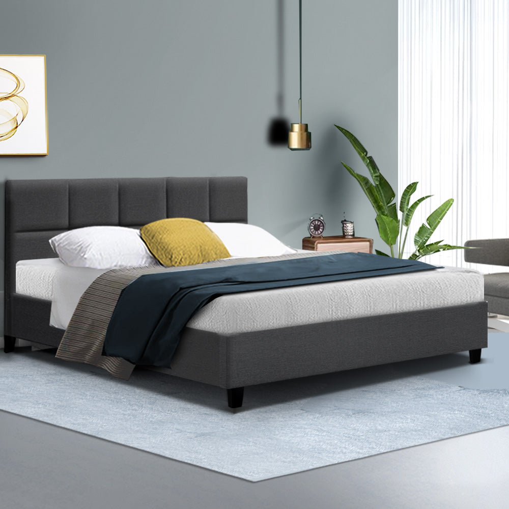 Beds & Bed Frames: Artiss Bed Frame Queen Size Charcoal TINO