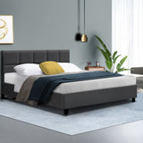 Artiss Bed Frame Queen Size Charcoal TINO