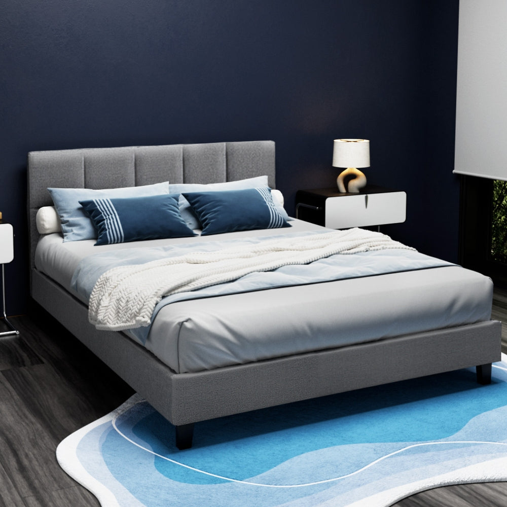 Beds & Bed Frames: Artiss Bed Frame Queen Size Grey TINO