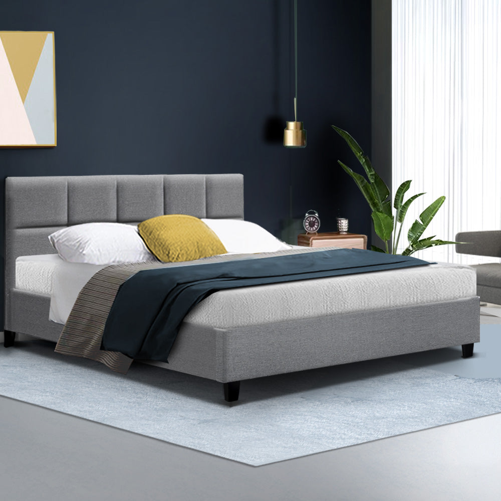 Beds & Bed Frames: Artiss Bed Frame Queen Size Grey TINO
