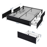 Beds & Bed Frames: Artiss Double Bed Frame with Storage Drawers RGB Lights Charging Station Upholstered Fabric